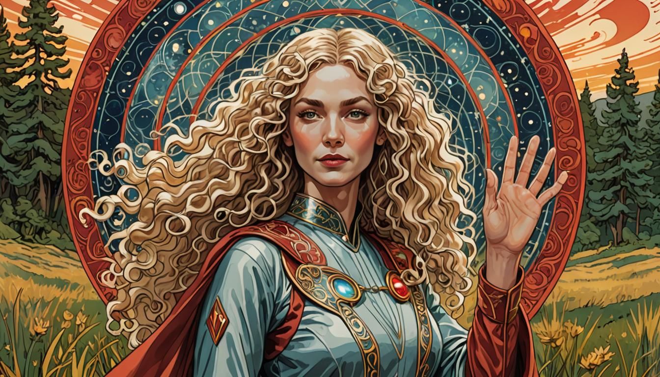 Energy Medicine Woman in Art Nouveau Style