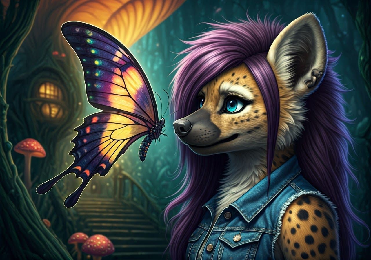 Majestic Butterfly Shines in Whimsical Dark Fantasy