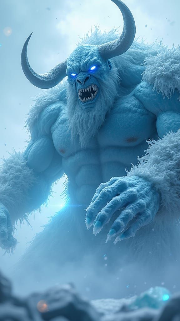 Colossal Frost Giant Emerges from Shattered Ice Storm