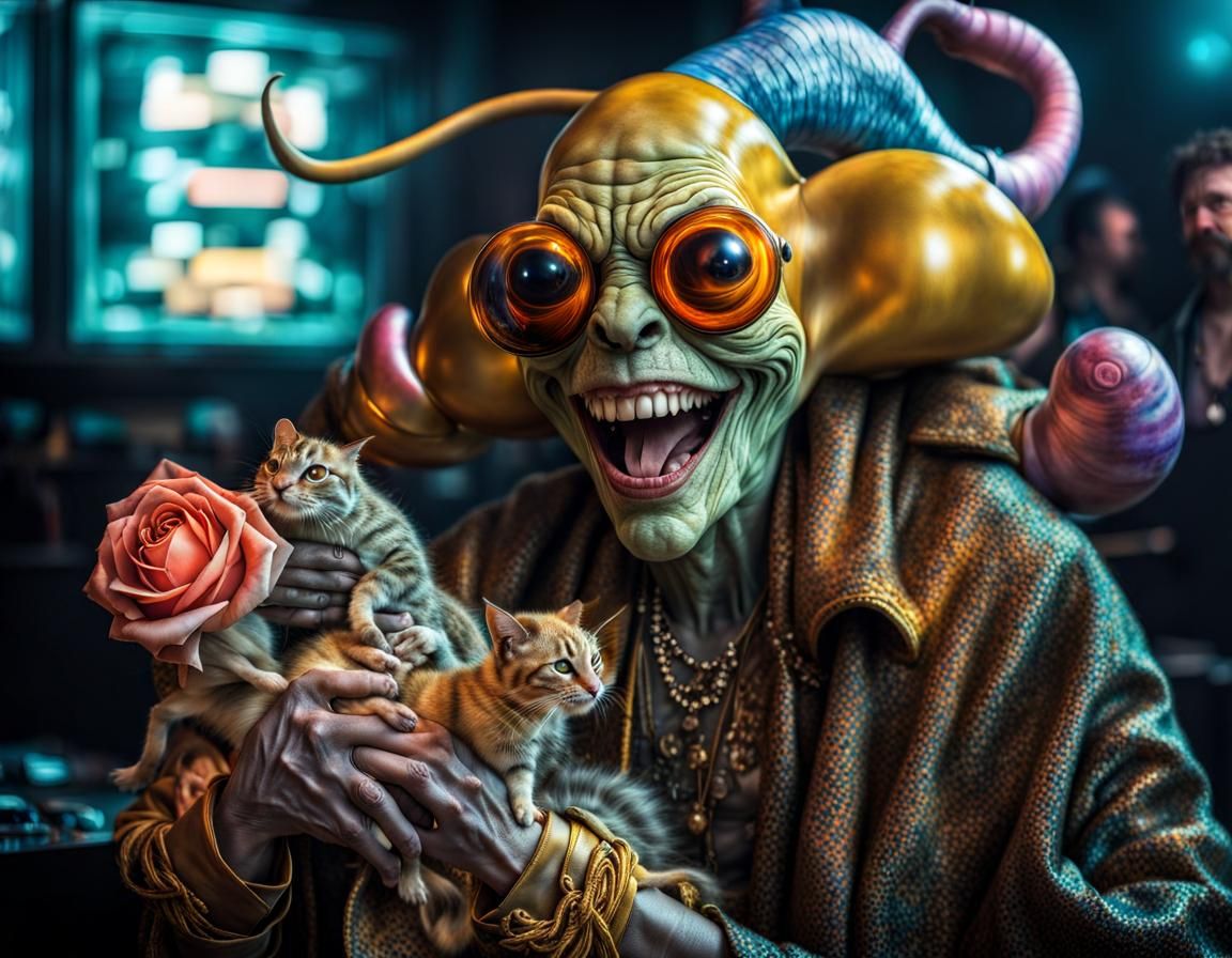 Extravagant Alien Characters in Couture, Photorealistic Art