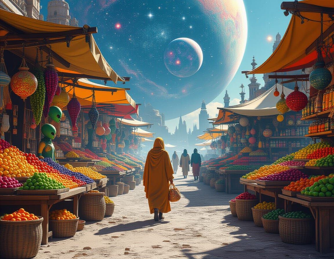 Alien Marketplace Fantasycore Artwork in 8K