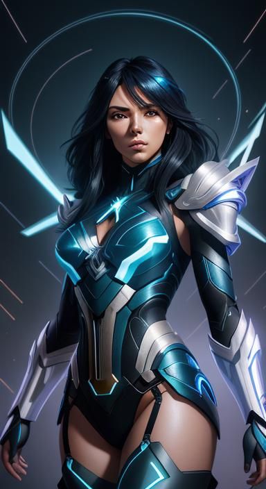 Transgender Girl in Saint Seiya Style, Detailed Portrait