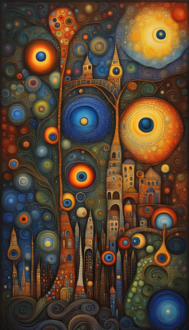 Creative Nonsense Oil Painting with Fractal Patterns