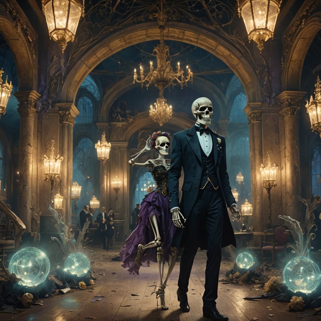 Skeleton Couple's Gothic Prom Dance