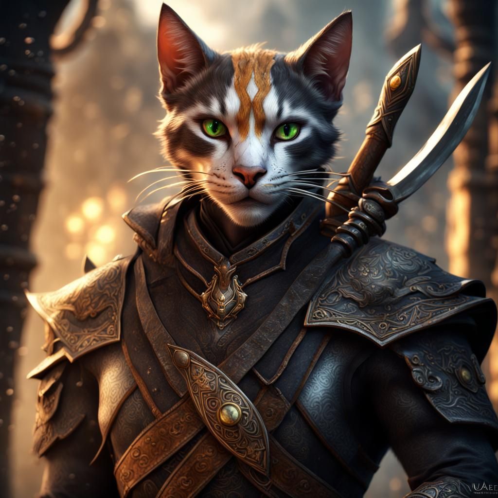 Masculine Calico Khajiit Spellblade in Skyrim