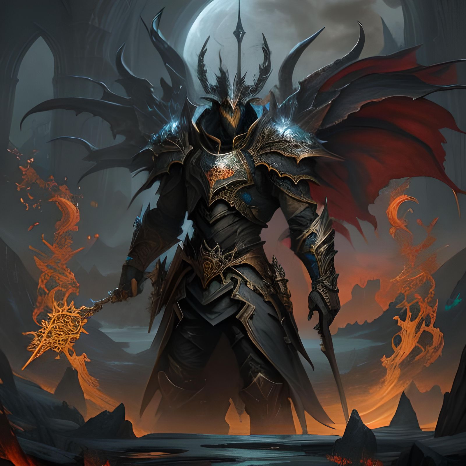 Fantastical Revelation: Detailed Matte Painting in Deep Colo...