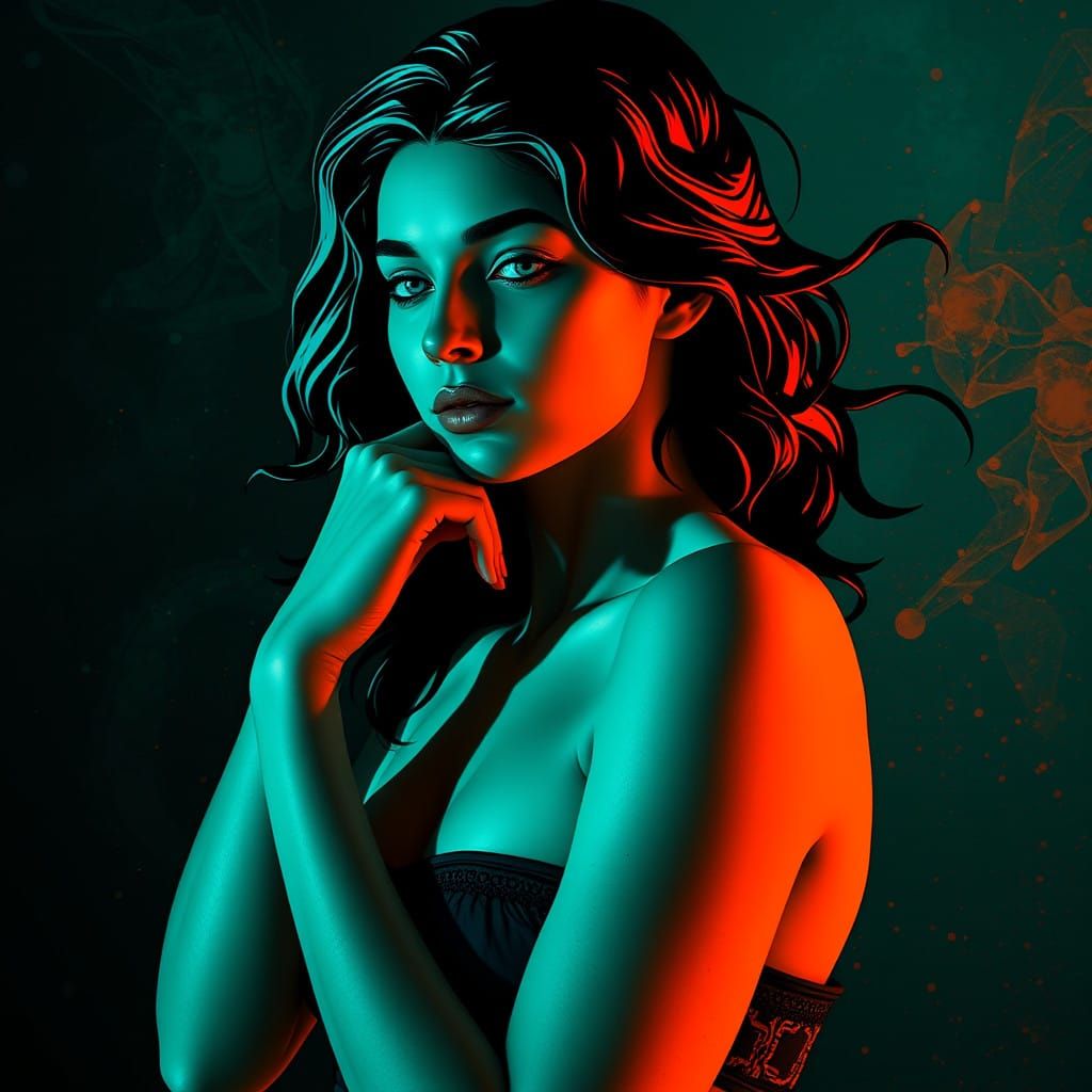 Surreal Femme in Matisse Style, Guiding into Dreamland with....