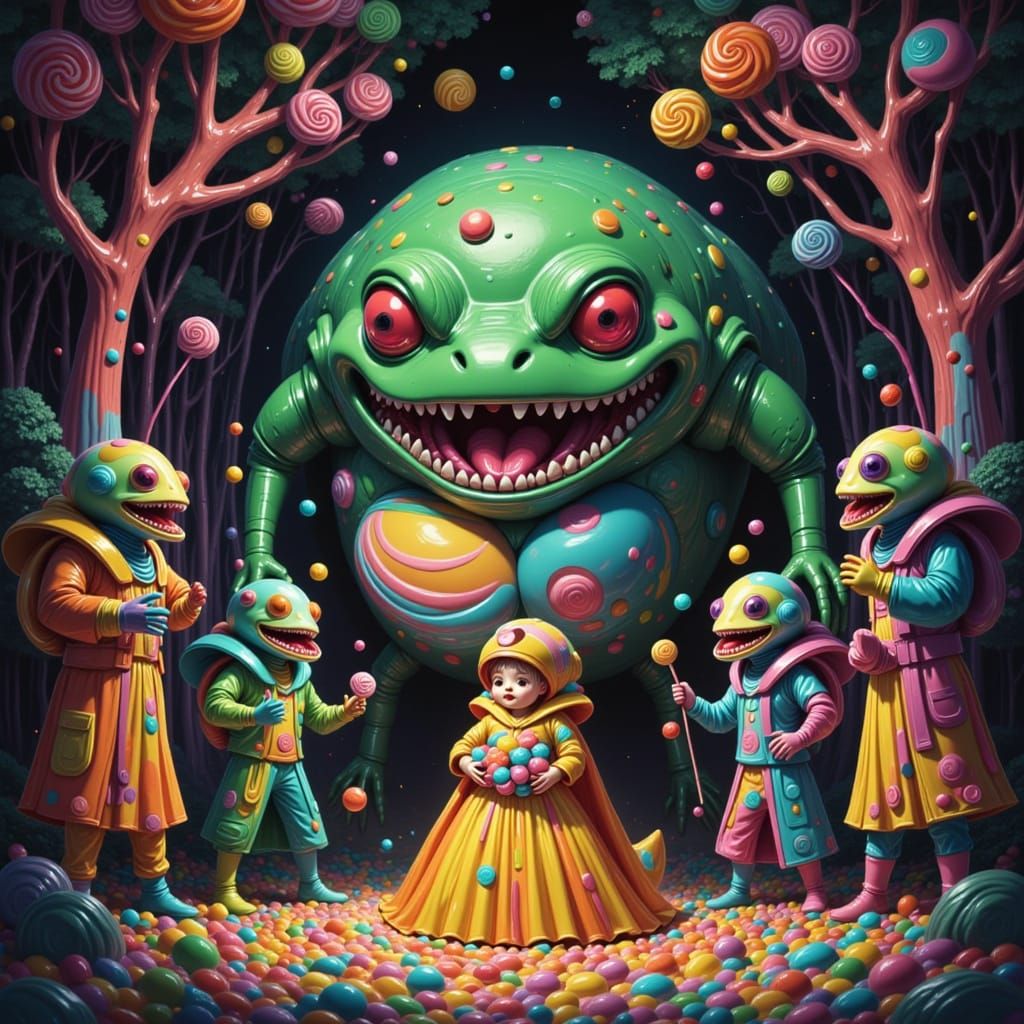 Toad Wedding Ceremony in Bold Fauvist Style