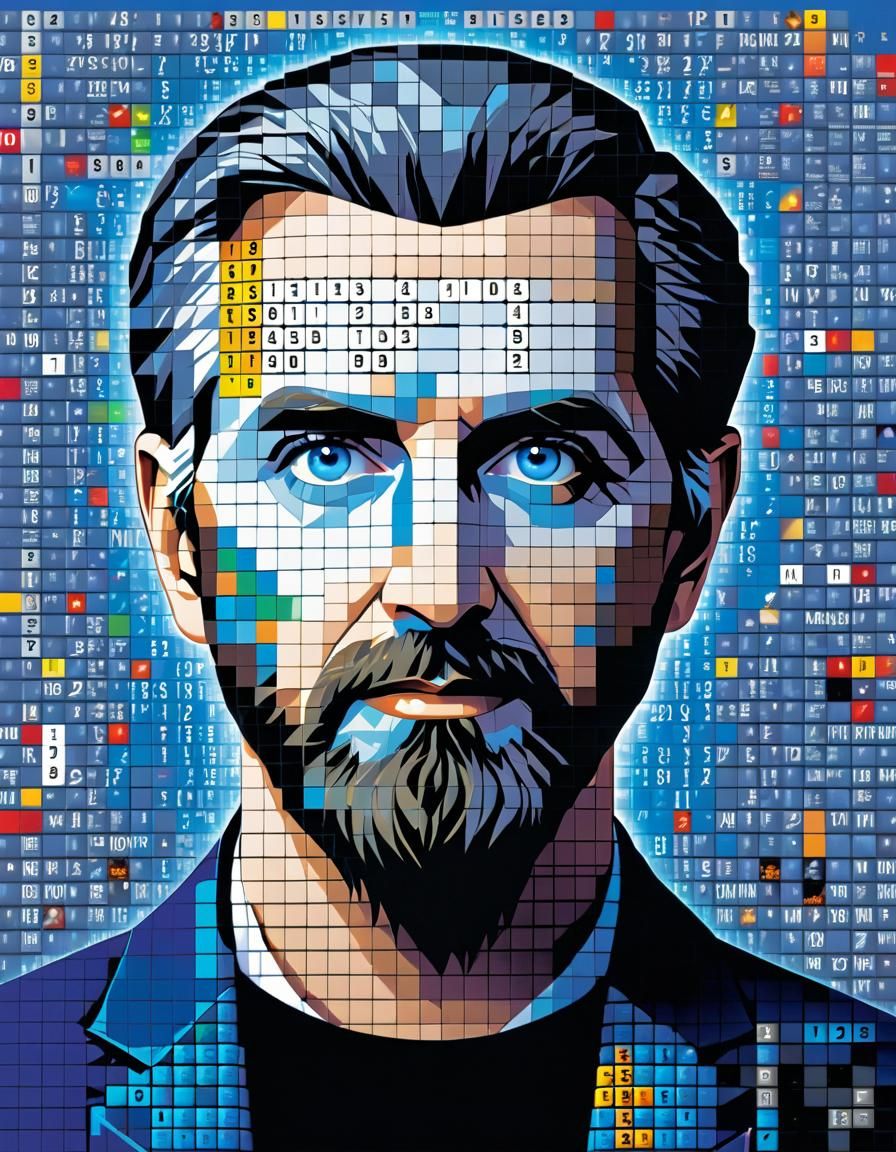 Mosaic Portrait of Scientist with Scrabble Tiles