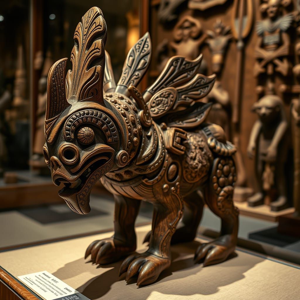 Traditional Folk Art Sculpture in Hyperrealistic Detail