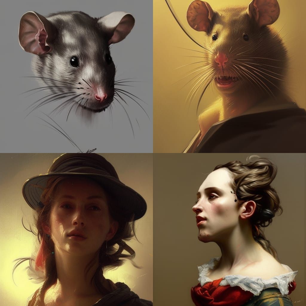 Dutch Masters Portrait of a Rat in 8K