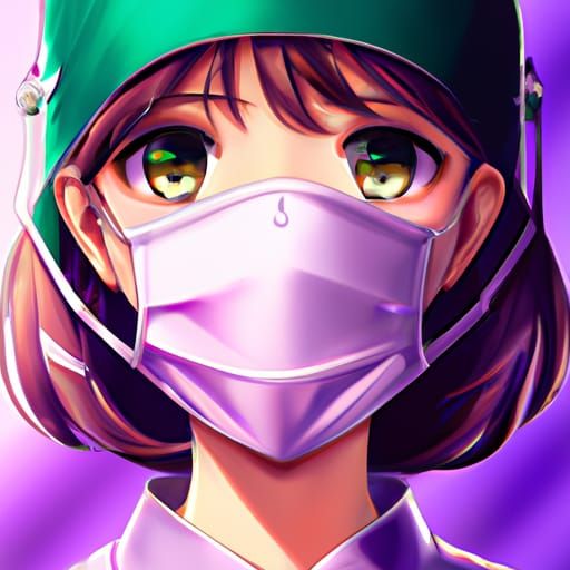 Surgical Nurse Illustration in Studio Ghibli Anime Style