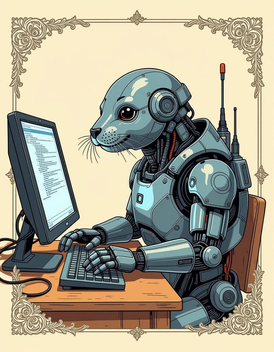 Anthropomorphic Seal Cyborg Hacker in Ireland