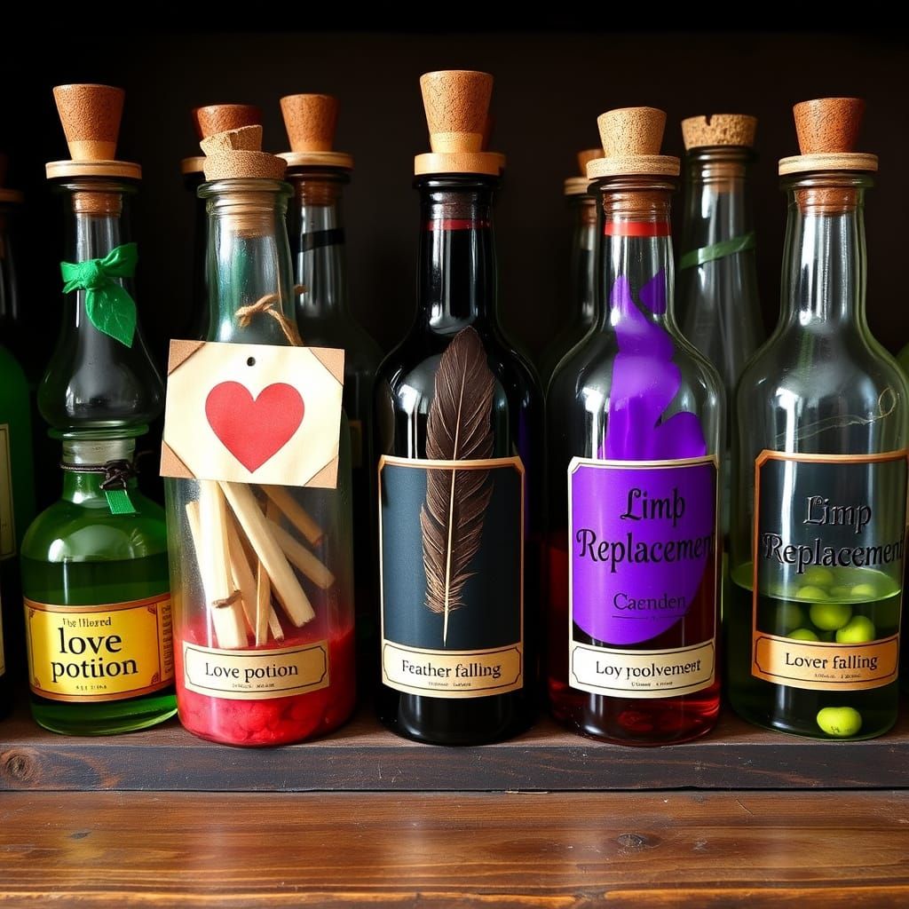 AI Art: Potion Bottles with Unique Labels