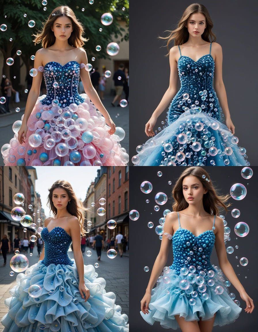 Ephemeral Bubble Dress: An AI Fashion Creation