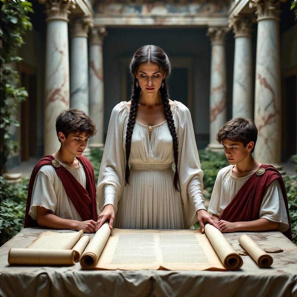 Roman Villa Scene: Hyperrealistic Teaching Moment