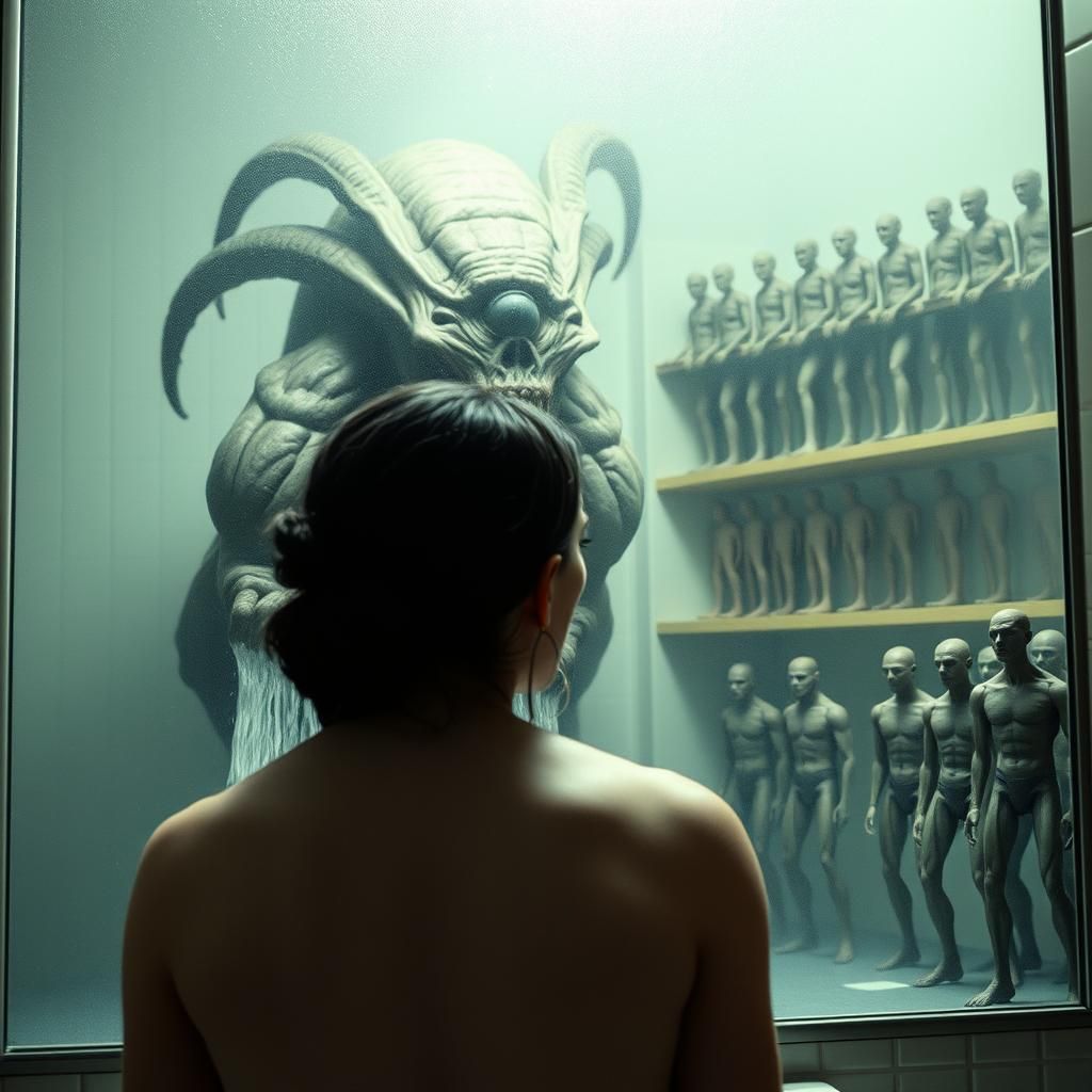 Terrifying One-Eyed Demon in Shower: A Digital Nightmare