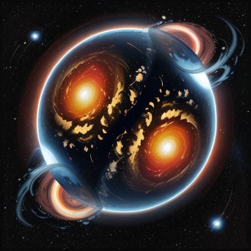 Chaotic Solar System as Impasto Oil Painting