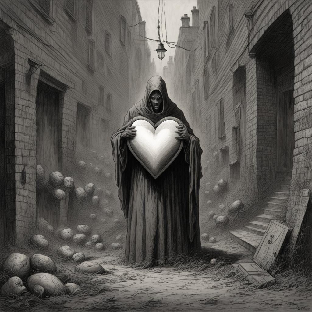 Heart Graffiti in Horror Style