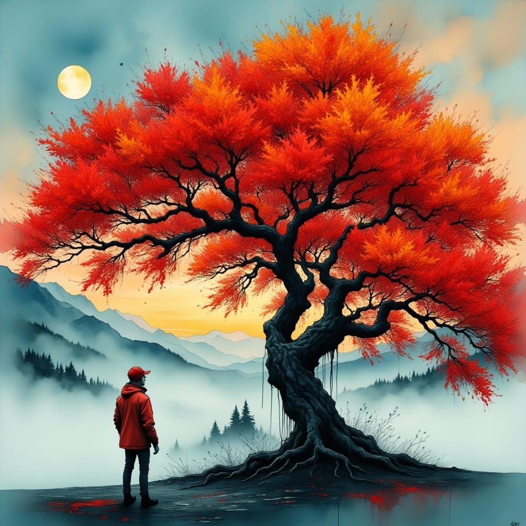 Autumn Enigma in a Dreamlike Landscape