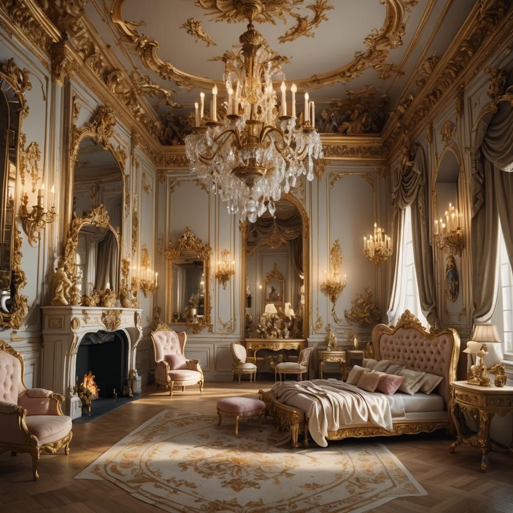 Versailles-Inspired Baroque Bedroom with Toys