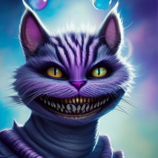 Cheshire Cat as Beautiful Man in Digital Art
