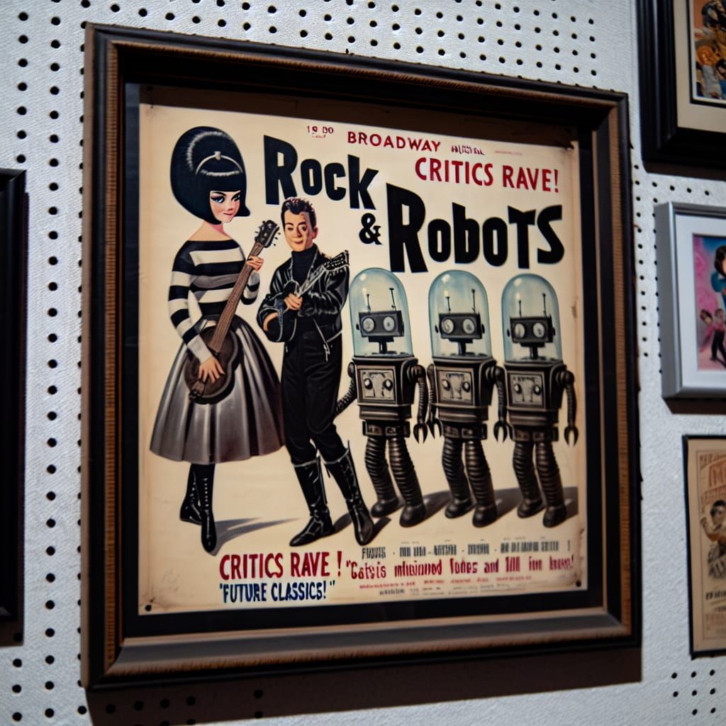Rock & Robots Broadway Musical Vintage Poster