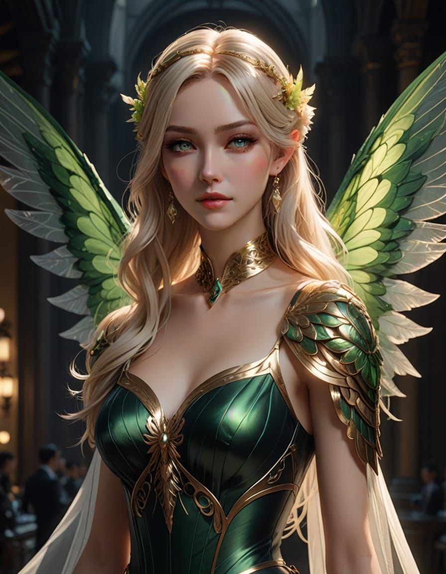 Anime Fairy Princess with Gossamer Wings