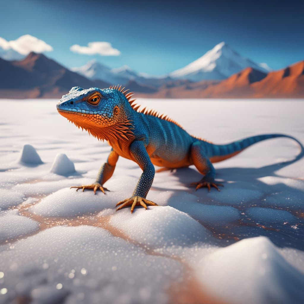 Salt flat lizard of The Andes, as seen on the TV show, Ameri...