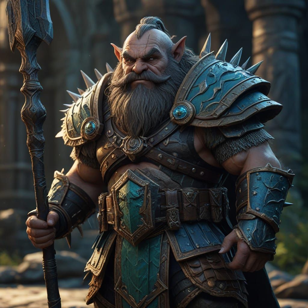 Fantasy Guard Dwarf in Artstation Style