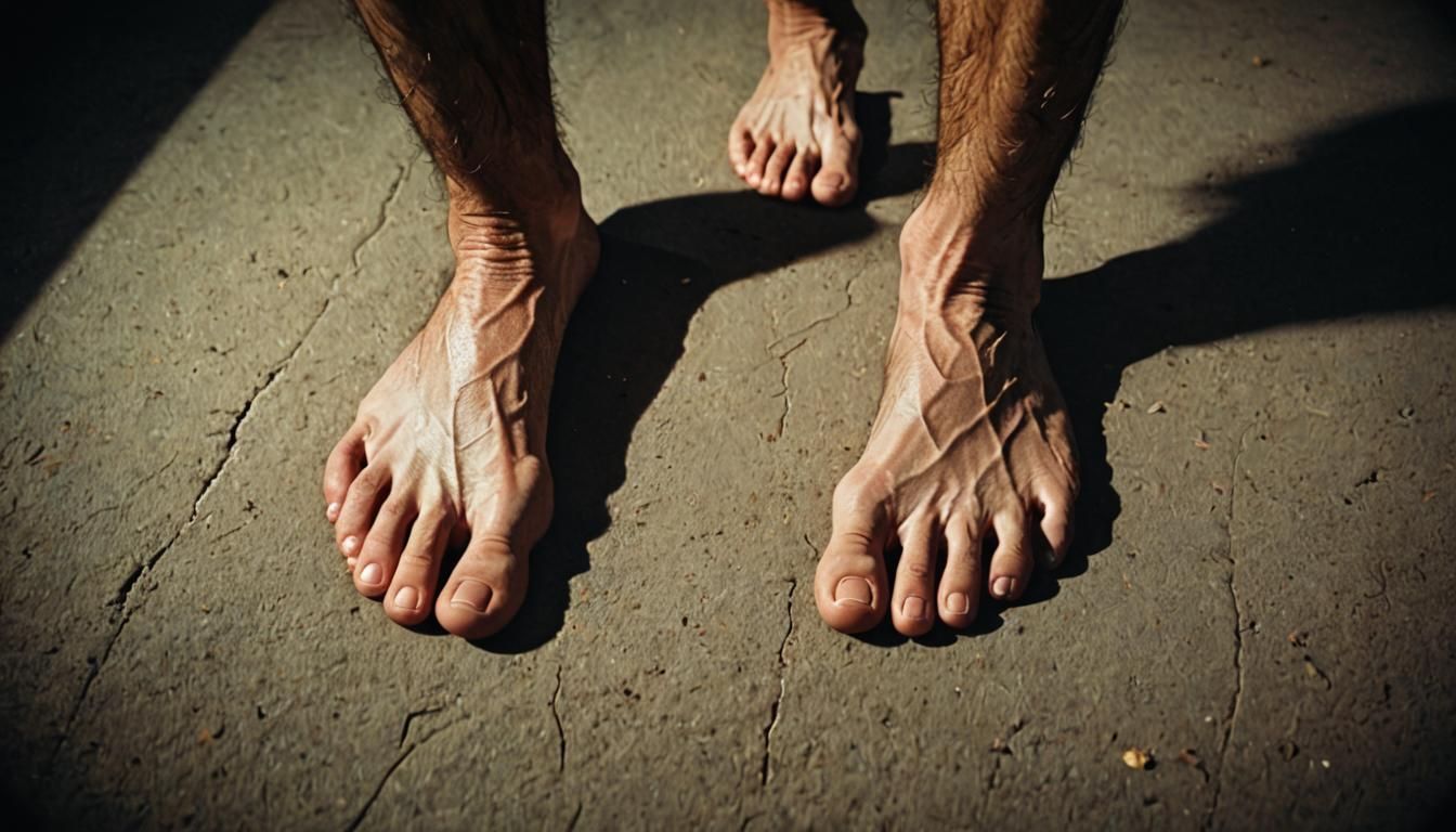 Sensual Muscular Leg and Foot: Cinematic Film Still