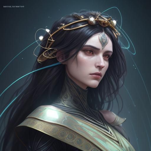 Arachne Portrait in Art Nouveau Style