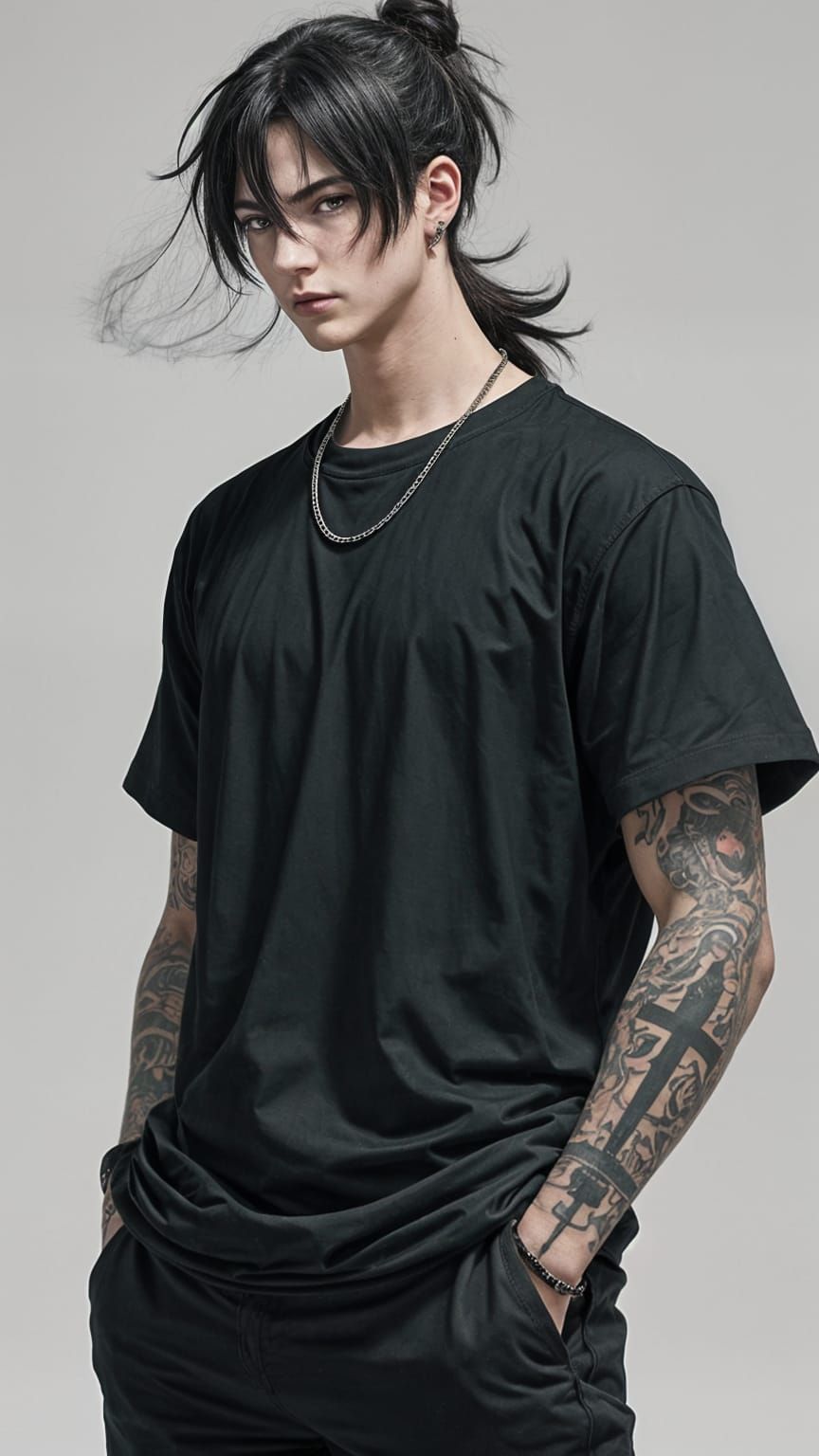 Surreal Anime-Inspired Portrait of a Strong Man