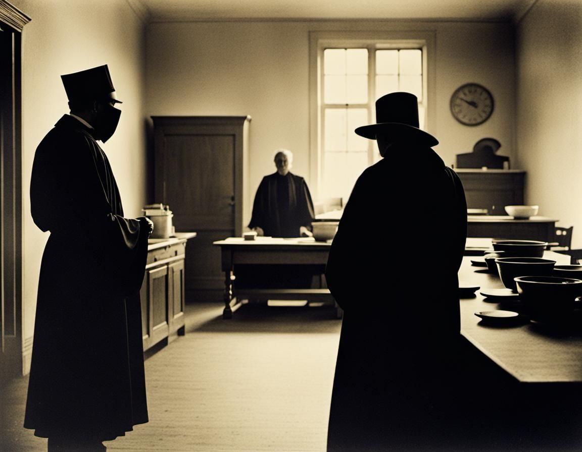 Grainy Kitchen Trial with Faceless Judge