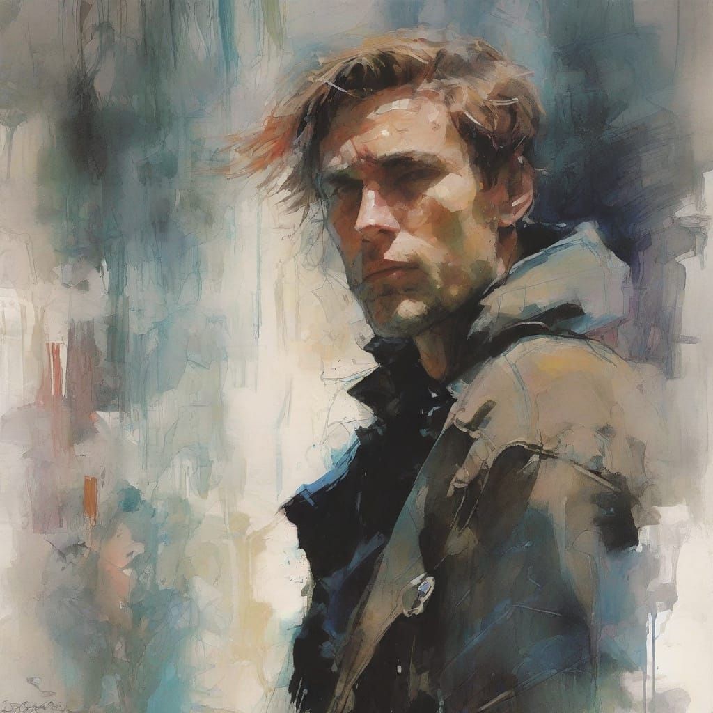 Astral Expressionist Shimmers with Ink Splash