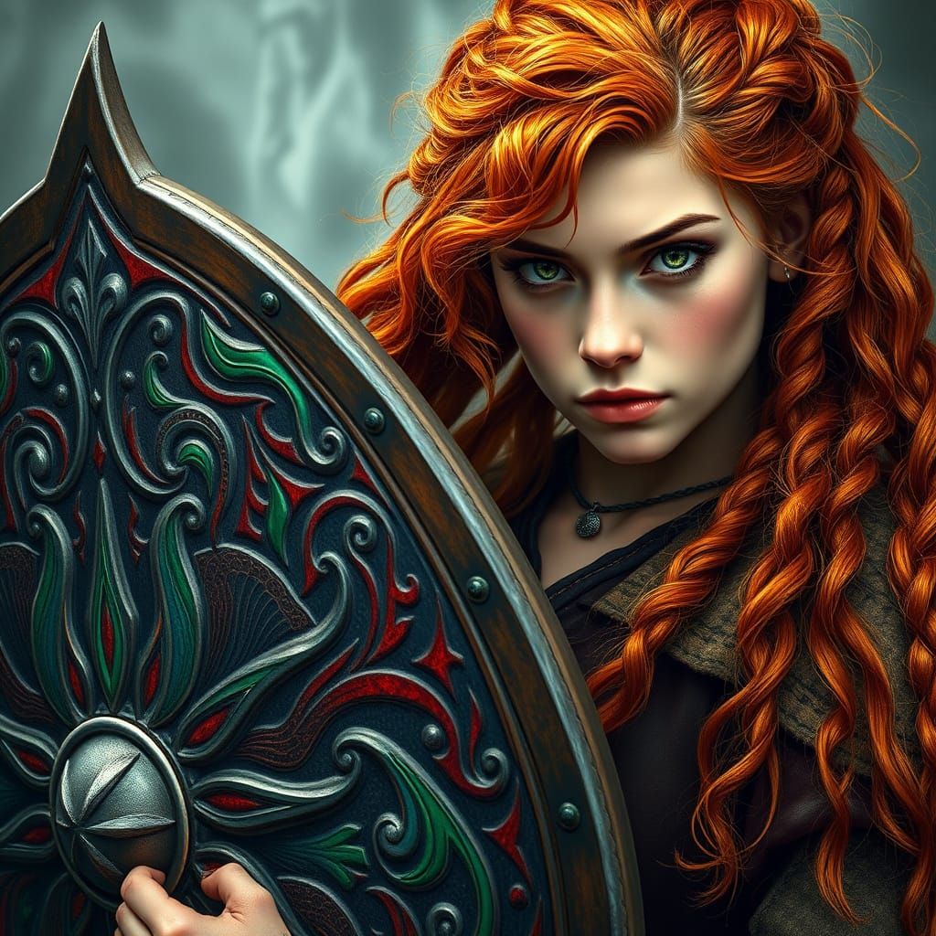 Viking Shield Maiden in Hyper Realistic Art