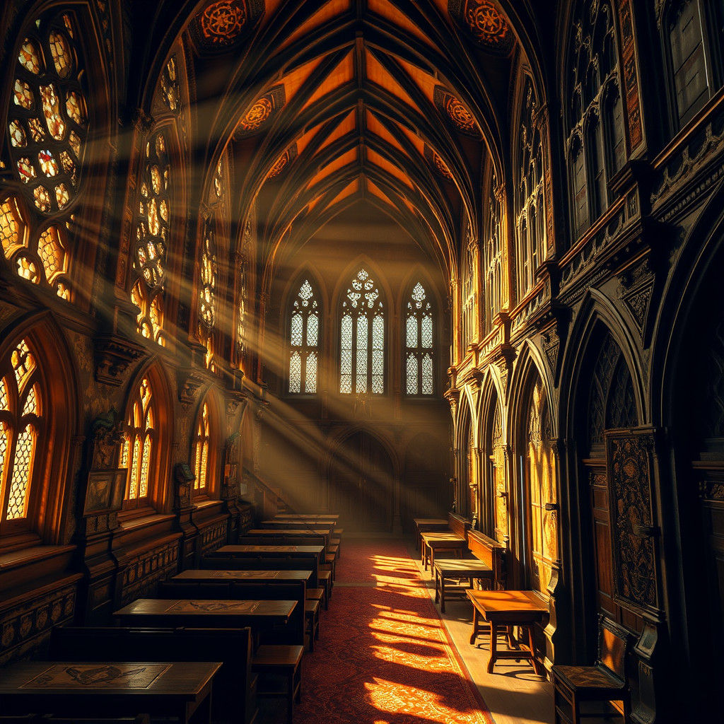 Hogwarts Interior with Cinematic Lighting