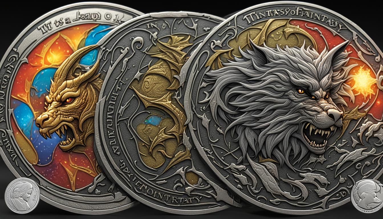 Single Fantasy Coin with Color Insert