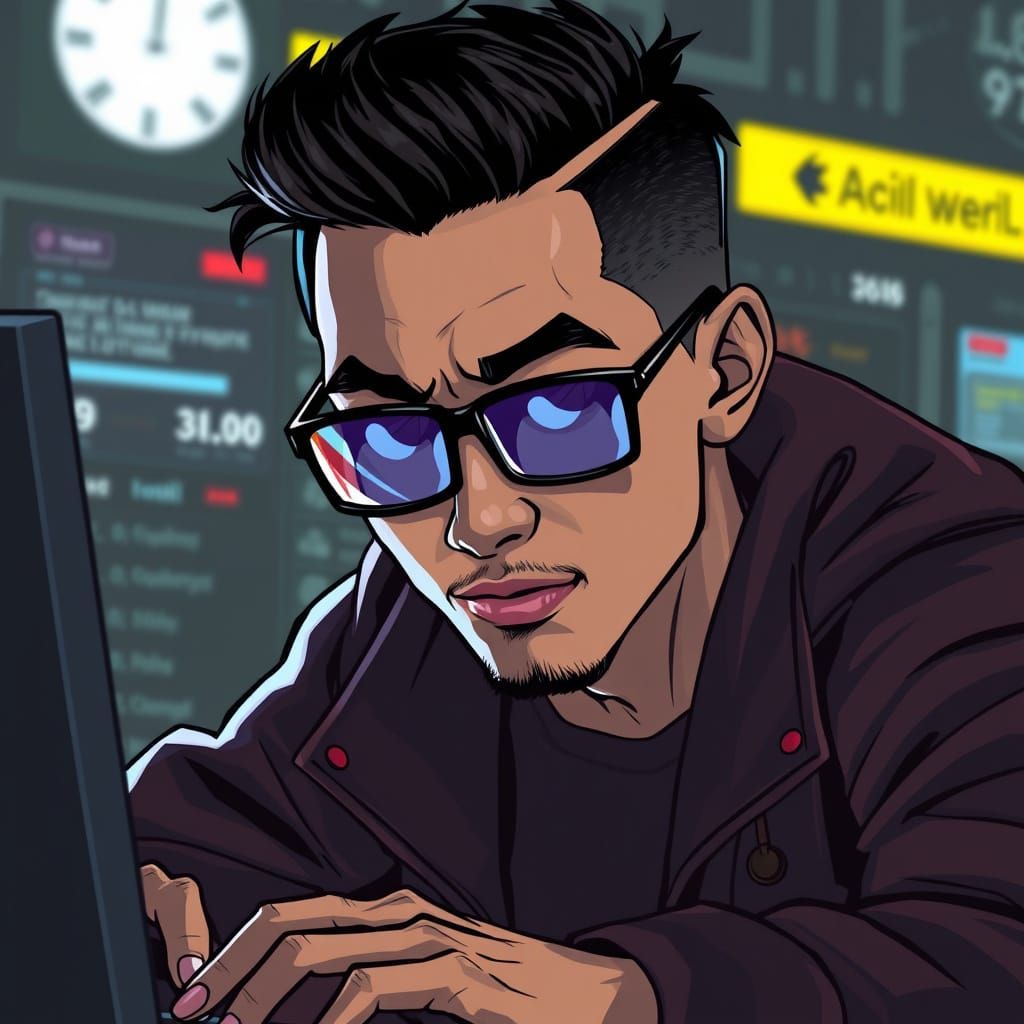 Cyberpunk Filipino Hacker in Shadows