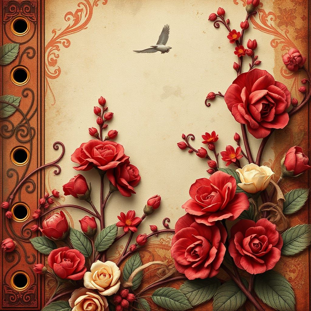Whimsical Floral Fantasy in Vintage Style