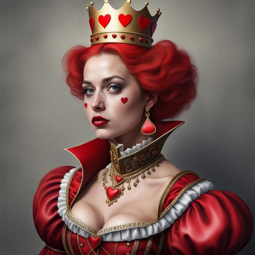 Photorealistic Queen of Hearts Portrait