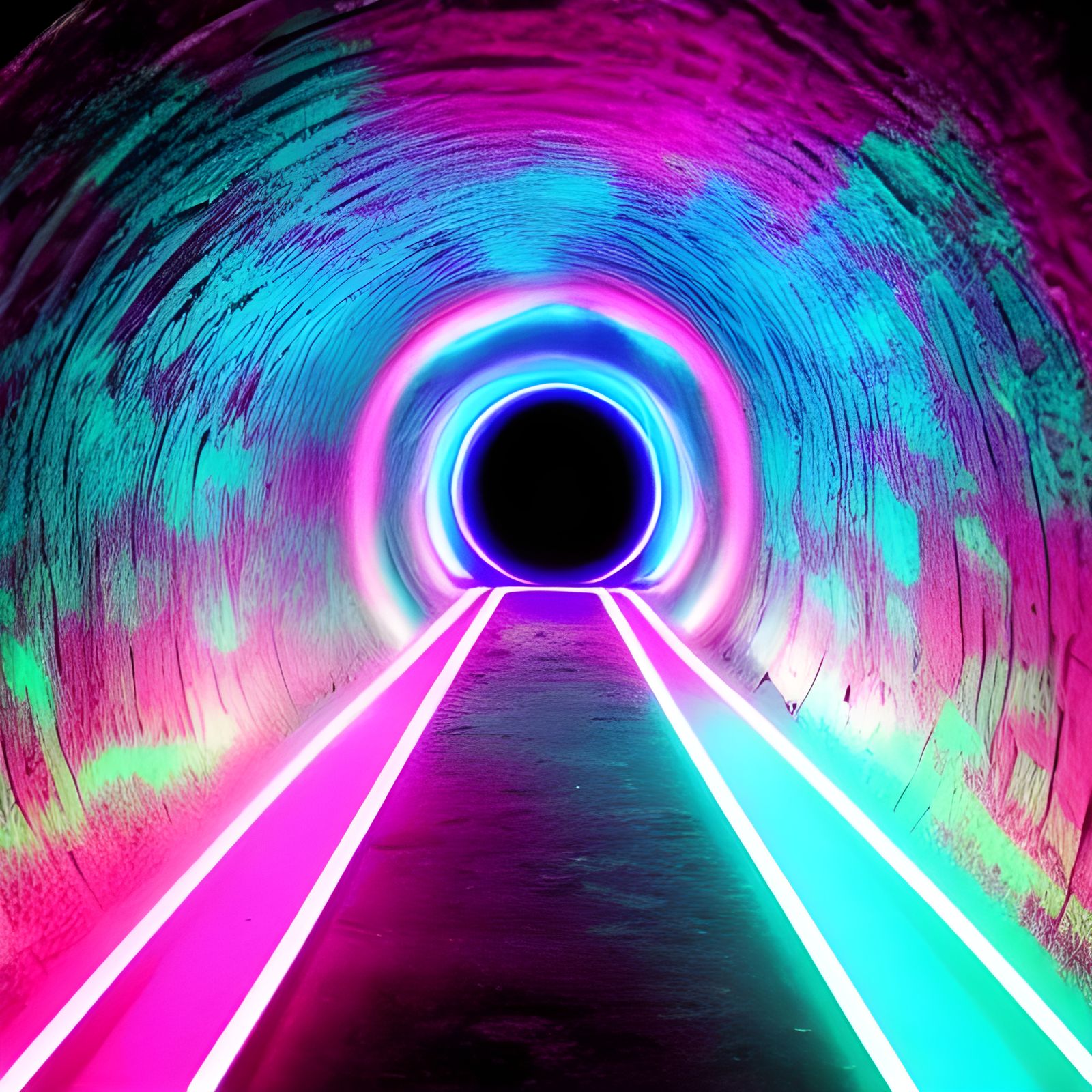 Astral Cosmic Wormhole Tunnel in Neon