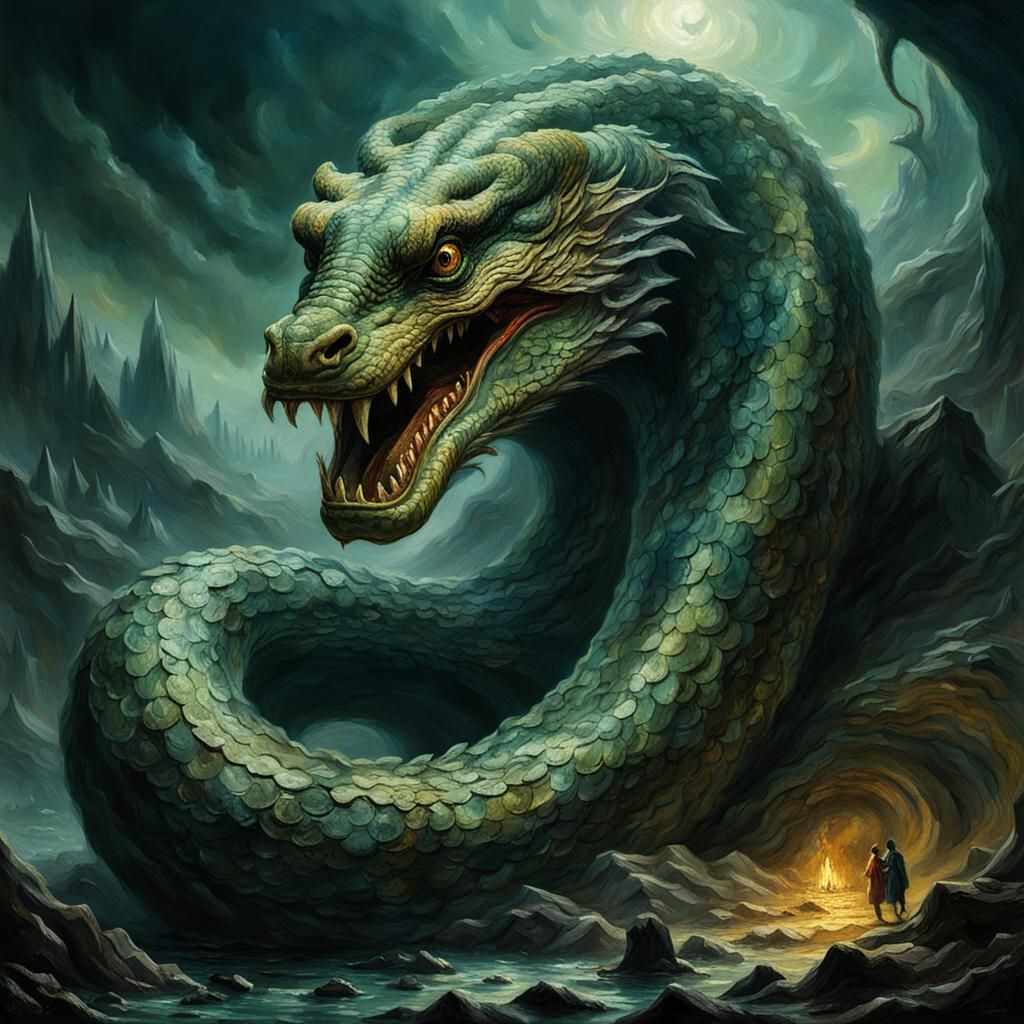 Epic Serpent Impressionist Maximalist Masterpiece