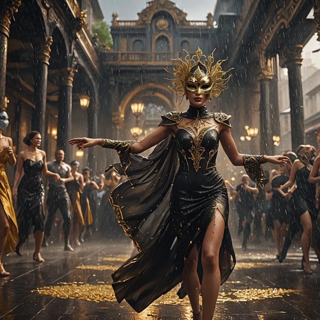 Masked Woman's Last Dance in the Rain