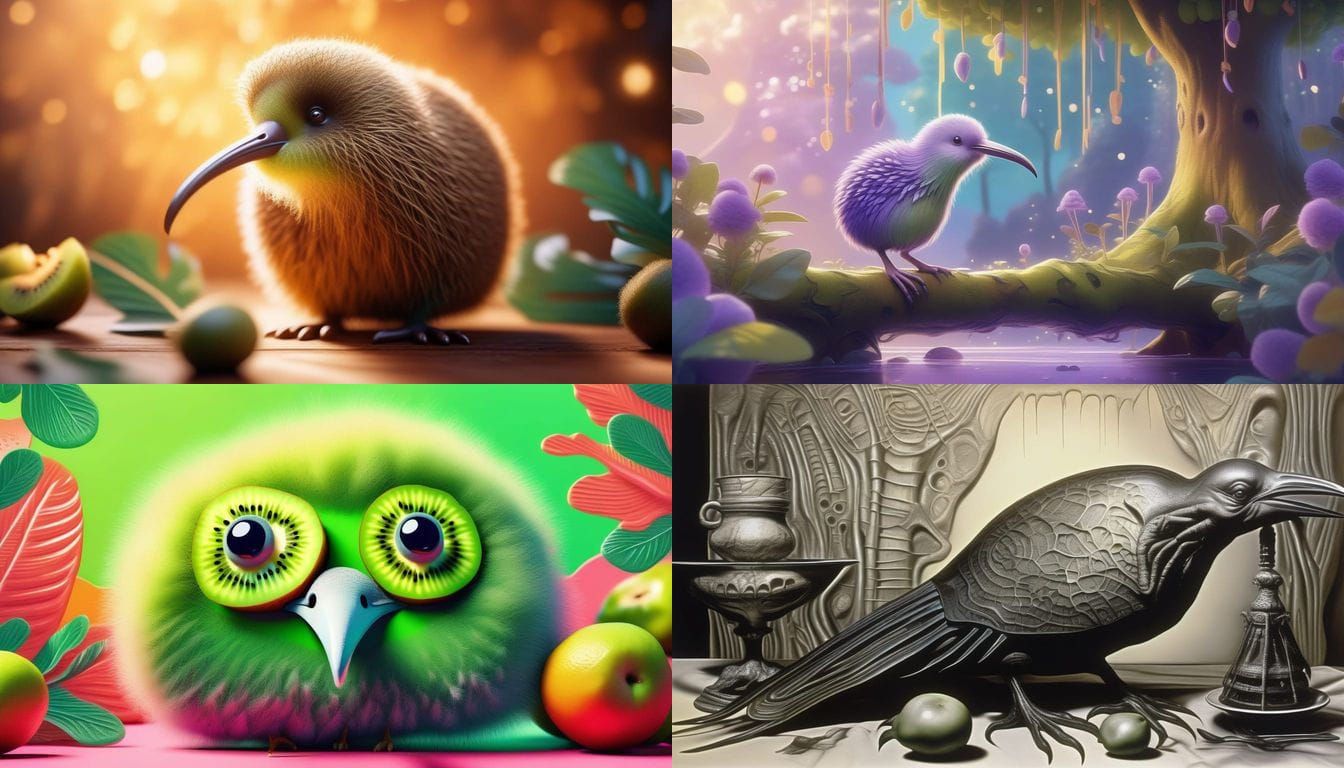 A Fruit Kiwi with a Kiwi Bird Face