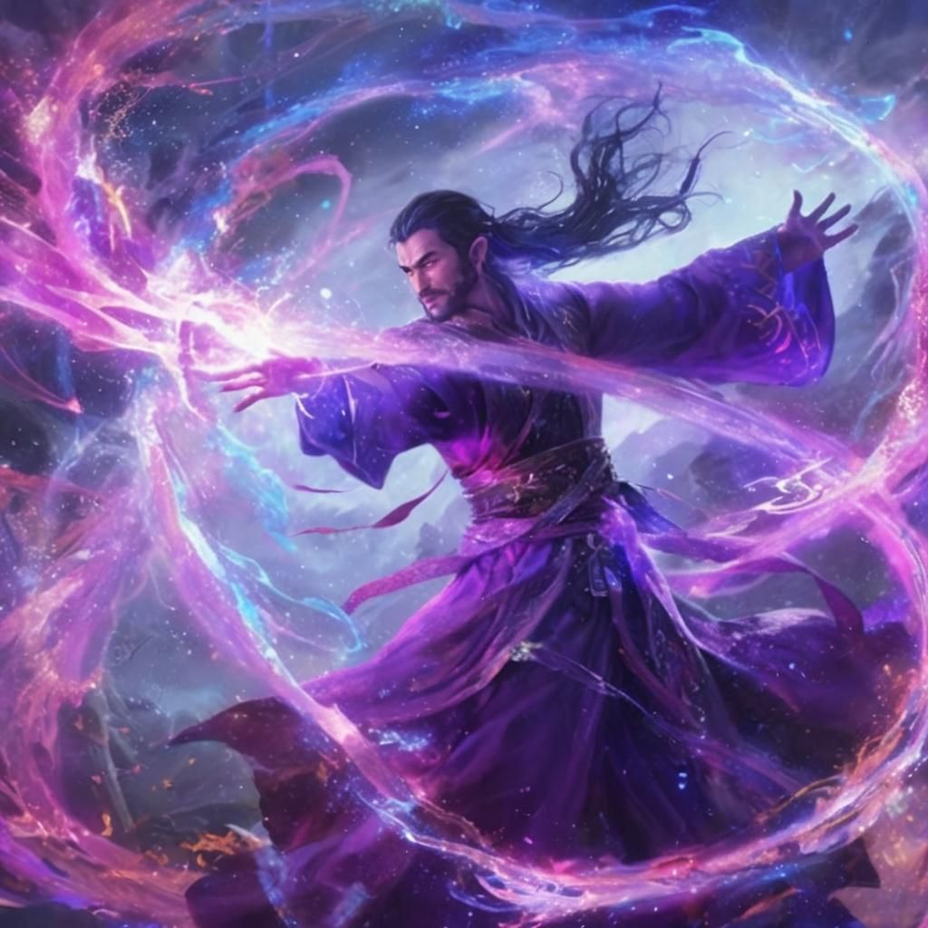 Elven Arcane Mage Portrait with Glowing Eyes