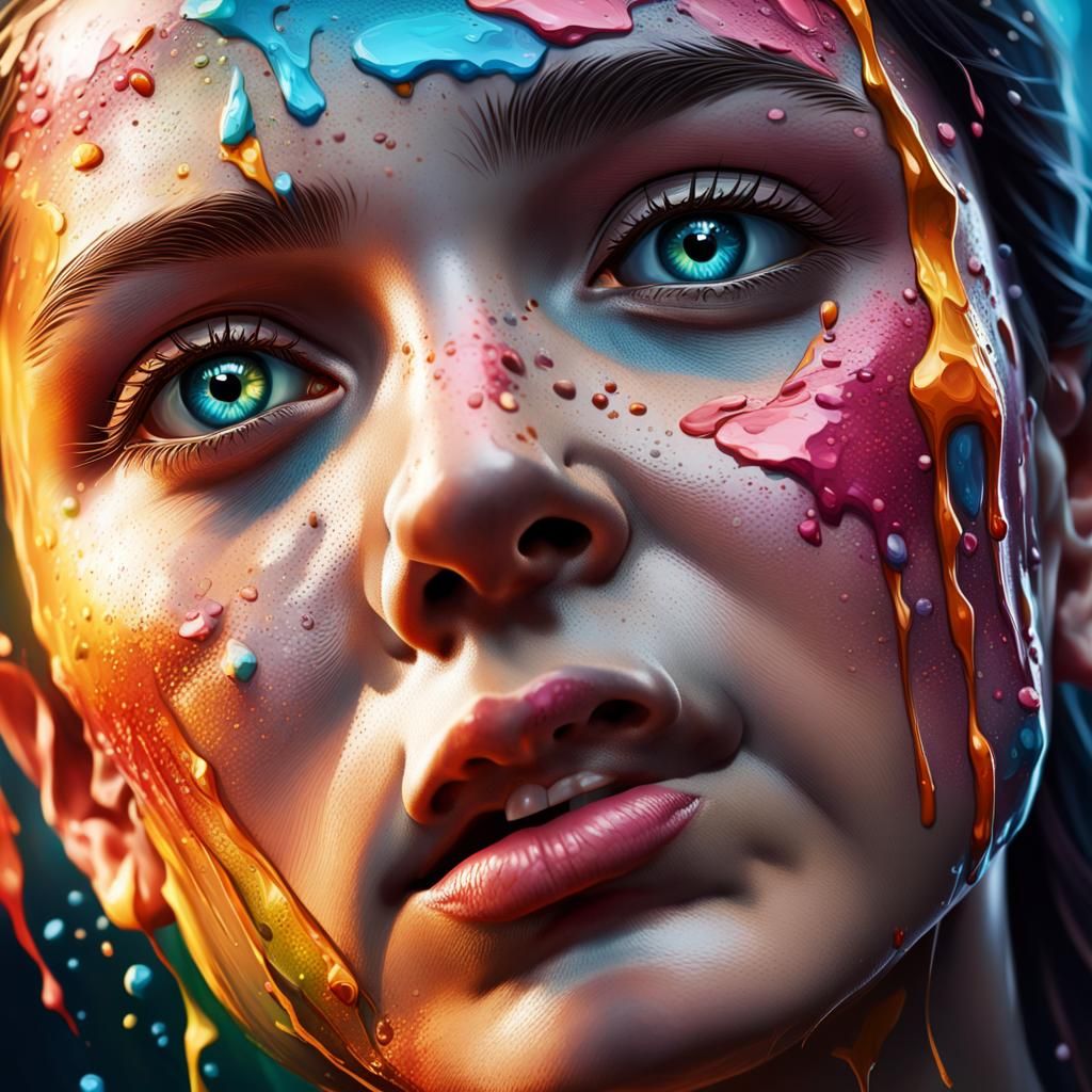 Hyperrealistic Portrait in Splash Art Style