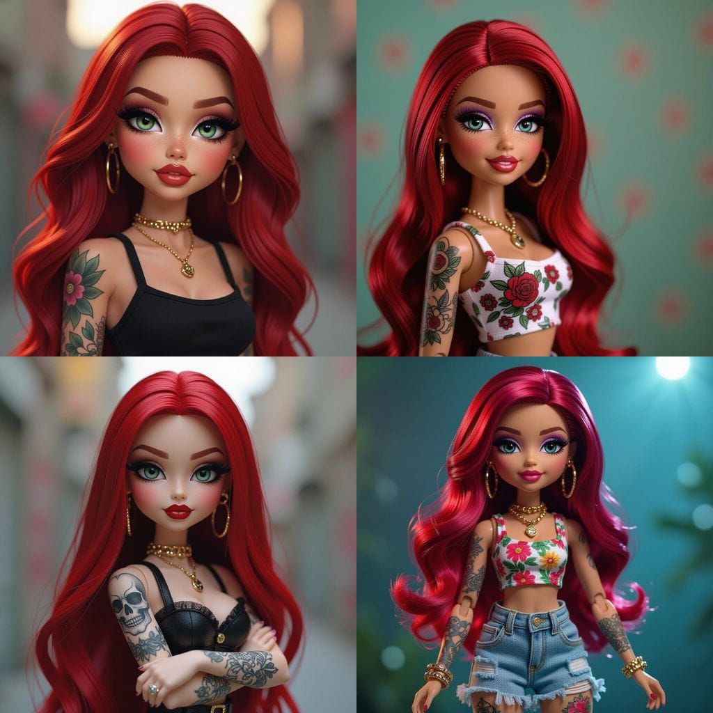Bratz Doll with Red Hair and Piercings