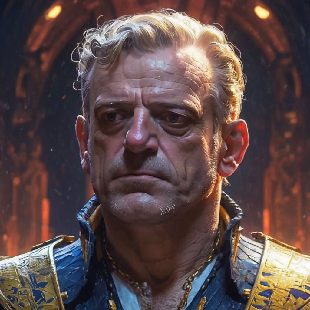 Pharaoh Portrait in Art Nouveau Style