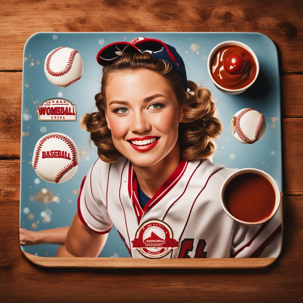 Womans Baseball Team Pin-up Placemat
